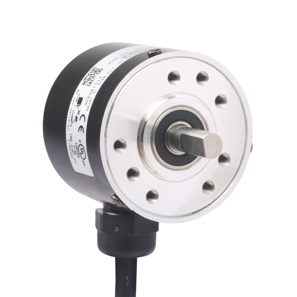 TRD-SR2500AWD - JTEKT TRD-SR series incremental (quadrature) rotary encoder, 5-26 VDC, NPN open collector output, light duty, 2500 ppr, 6mm solid shaft, 40mm diameter body, IP65, 6.5ft/2m cable length, radial exit, pigtail.
