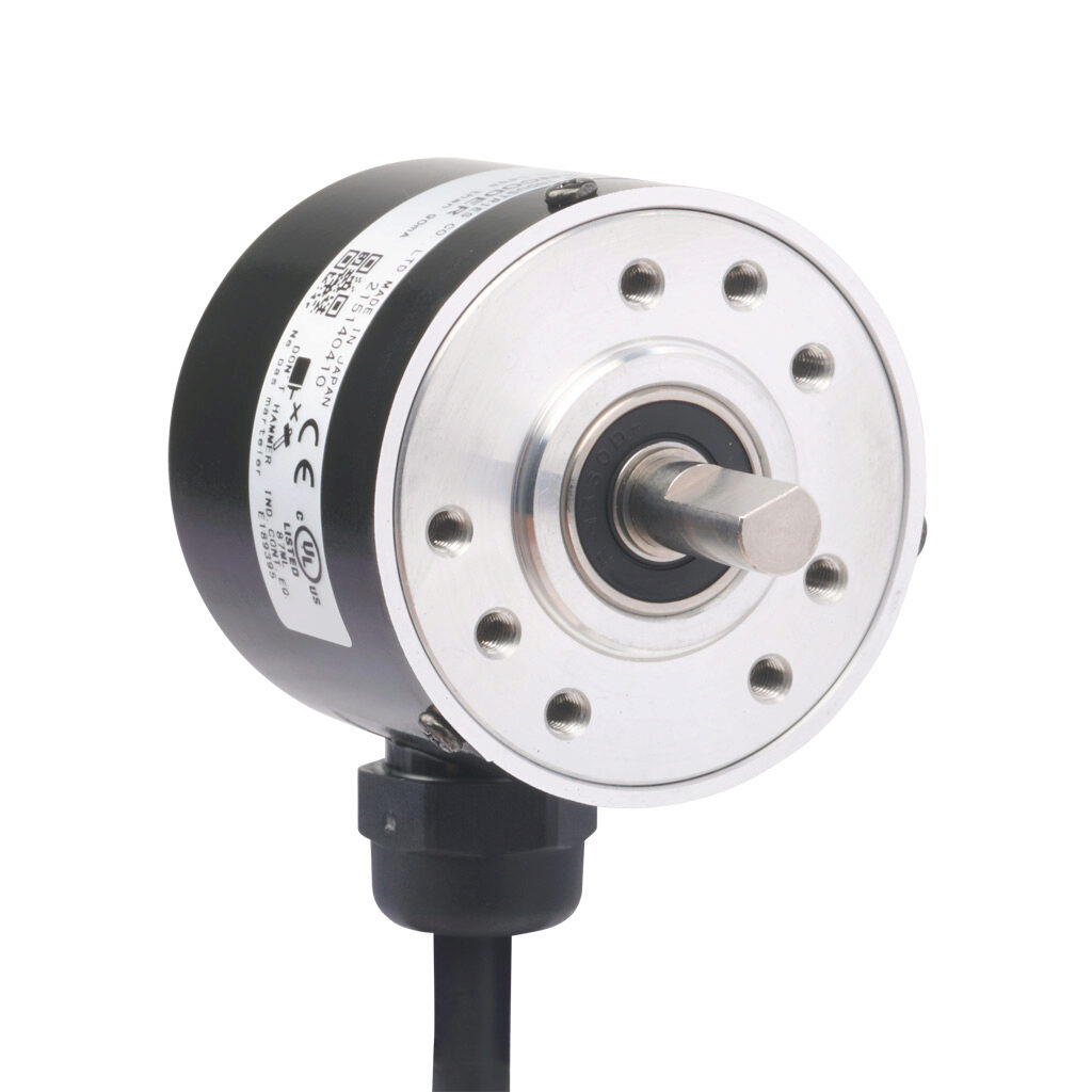 TRD-SR600AWD - JTEKT TRD-SR series incremental (quadrature) rotary encoder, 5-26 VDC, NPN open collector output, light duty, 600 ppr, 6mm solid shaft, 40mm diameter body, IP65, 6.5ft/2m cable length, radial exit, pigtail.