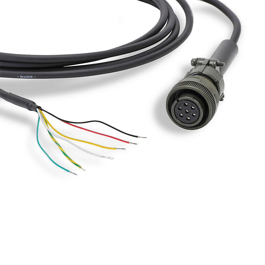 TRDA-25CBL-RZWD-10 - AutomationDirect encoder cable, 7-pin Military Style (MS) to pigtail, 10ft cable length. For use with JTEKT TRDA-25N series encoders with push-pull (totem) output.