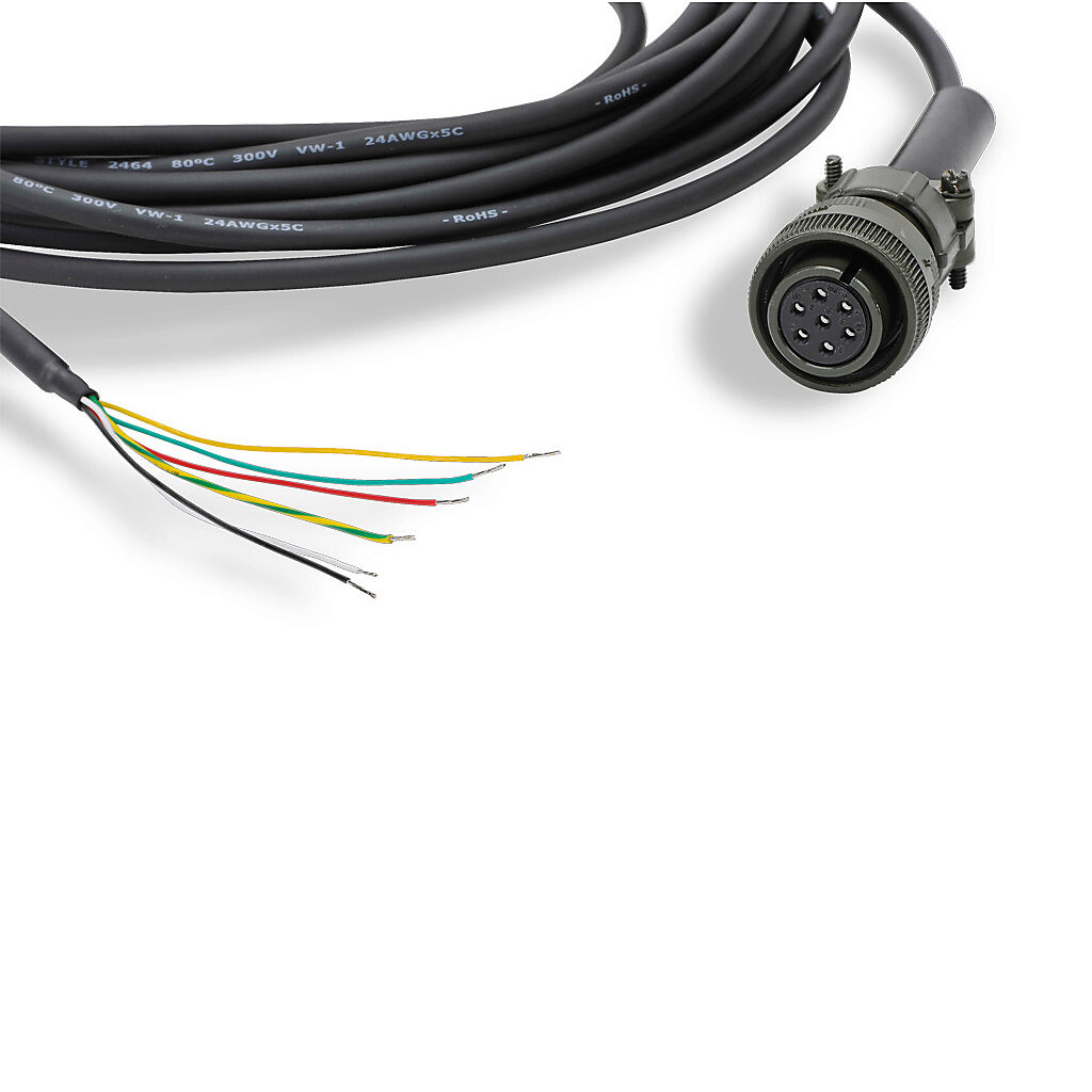 TRDA-25CBL-RZWD-30 - AutomationDirect encoder cable, 7-pin Military Style (MS) to pigtail, 30ft cable length. For use with JTEKT TRDA-25N series encoders with push-pull (totem) output.