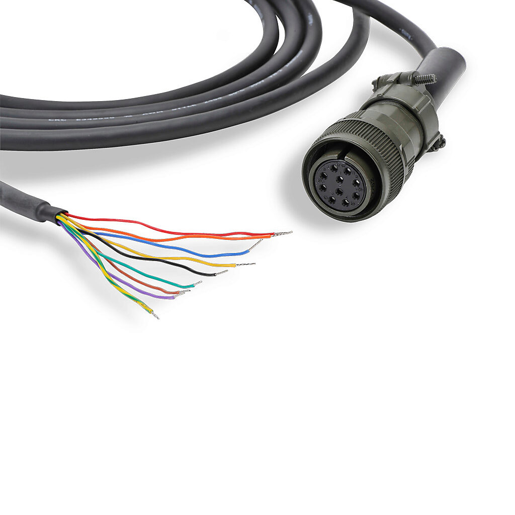 TRDA-25CBL-VWD-10 - AutomationDirect encoder cable, 10-pin Military Style (MS) to pigtail, 10ft cable length. For use with JTEKT TRDA-25N series encoders with line driver (differential) output.
