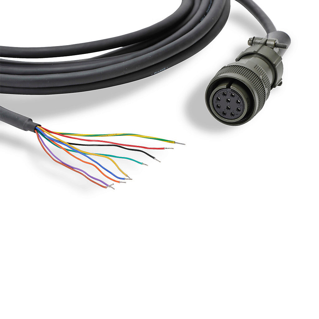 TRDA-25CBL-VWD-20 - AutomationDirect encoder cable, 10-pin Military Style (MS) to pigtail, 20ft cable length. For use with JTEKT TRDA-25N series encoders with line driver (differential) output.