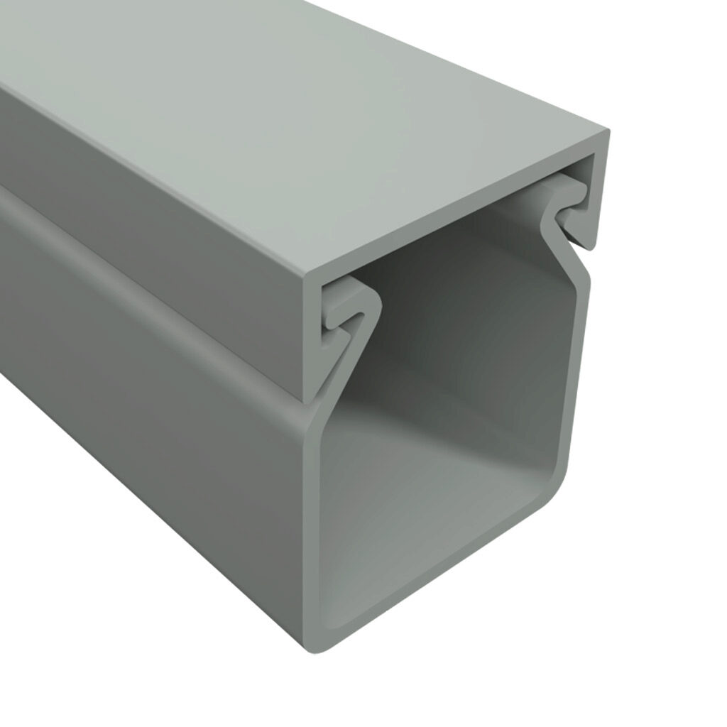 TSH-0506G-1 - Iboco TSH series solid wire duct, 0.5in width, 0.625in height, 6.5ft/2m length, gray. Cover included.