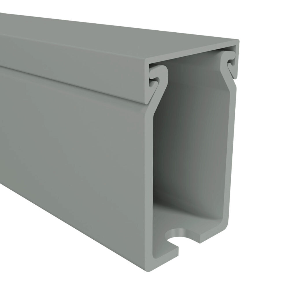 TSH-1015G-1 - Iboco TSH series solid wire duct, 1in width, 1.5in height, 6.5ft/2m length, gray. Cover included.