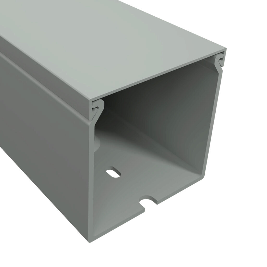 TSH-2222G-1 - Iboco TSH series solid wire duct, 2.25in width, 2.25in height, 6.5ft/2m length, gray. Cover included.