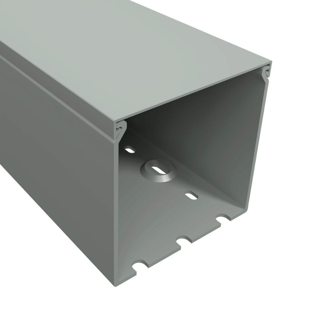 TSH-3030G-1 - Iboco TSH series solid wire duct, 3in width, 3in height, 6.5ft/2m length, gray. Cover included.