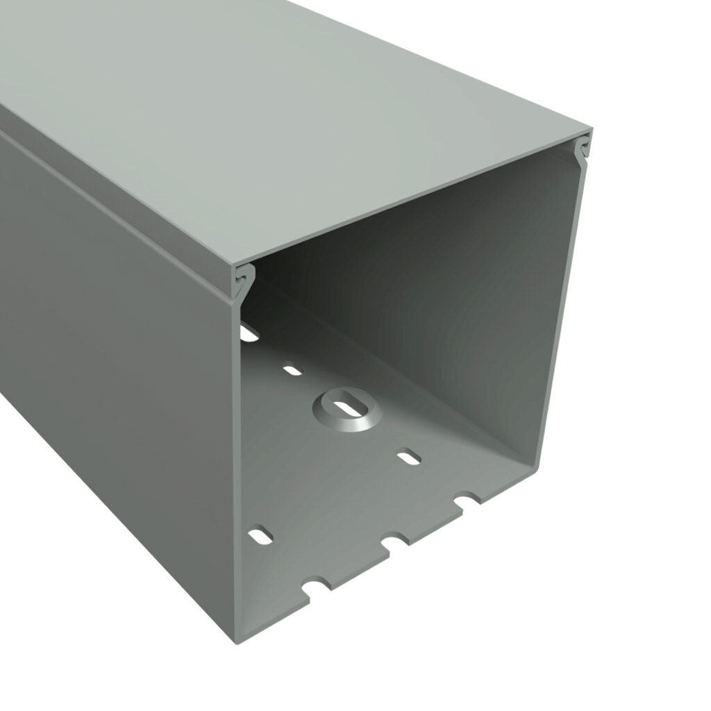 TSH-4040G-1 - Iboco TSH series solid wire duct, 4in width, 4in height, 6.5ft/2m length, gray. Cover included.