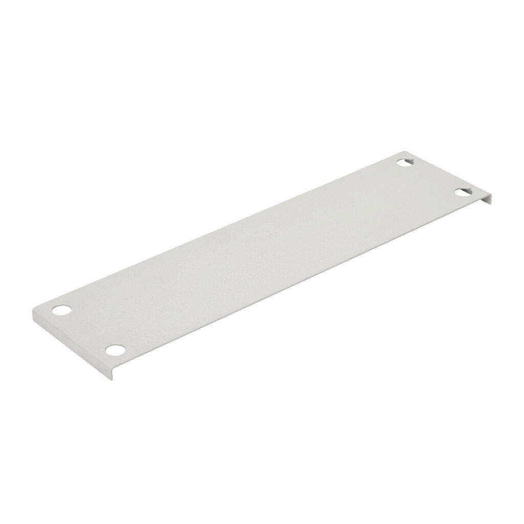 TTP040 - Quadritalia OK series roof panel filler plate, 400mm, carbon steel, RAL 7035 light gray, powder coat finish.