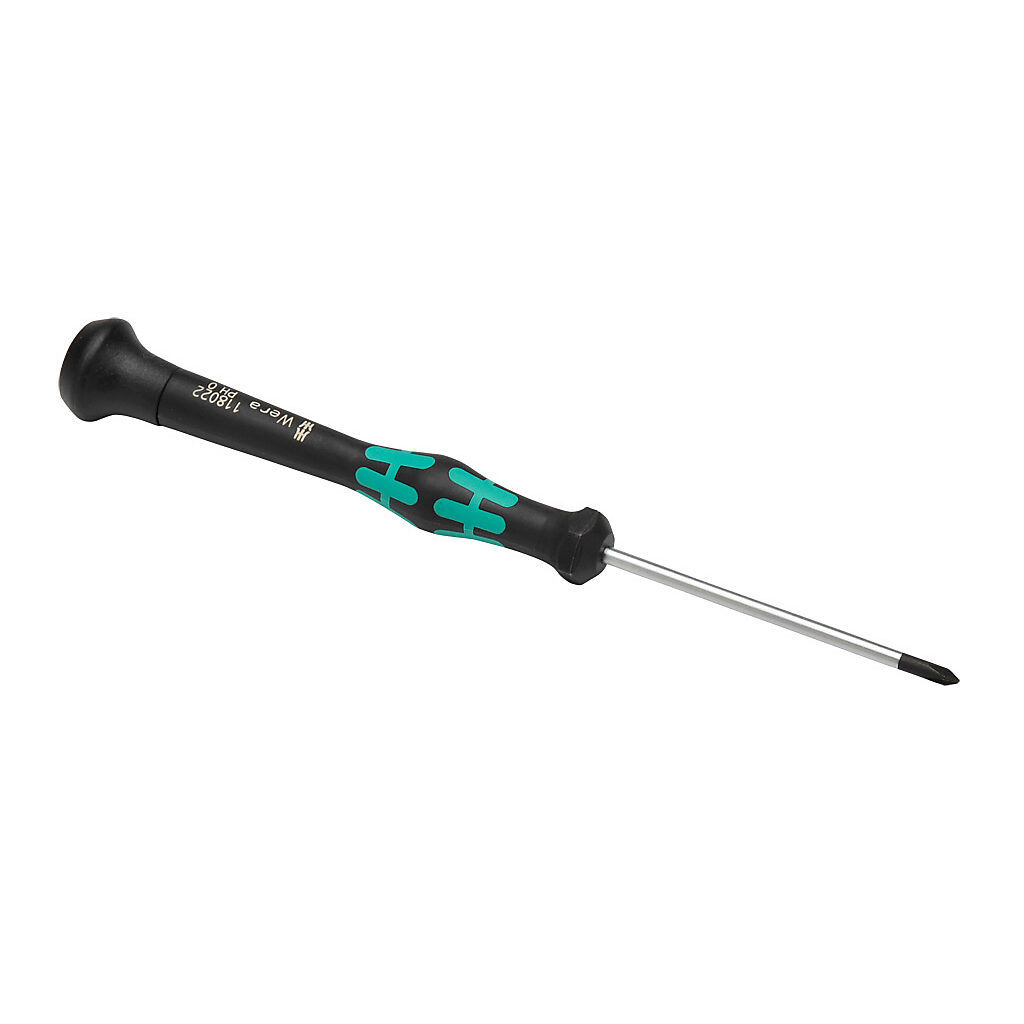 TW-SD-MPH-1 - Wera Kraftform Micro #0 Phillips precision screwdriver, 2.4in (60mm) shaft length, Kraftform ergonomic handle with rotating cap.