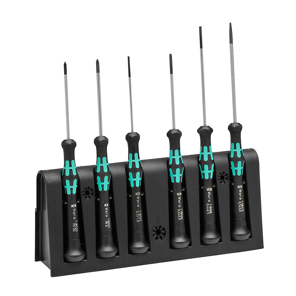 TW-SD-SET-3 - Wera Kraftform Micro precision screwdriver set, Phillips and slotted, 6 pieces.