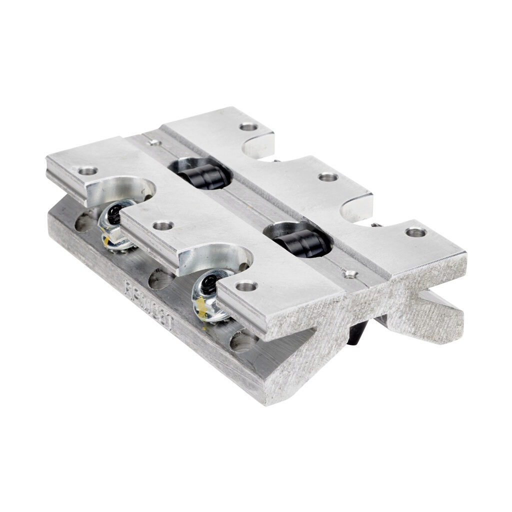 TWN-08-OPN - PBC TWN series twin roller pillow block, cam follower bearing, 3.5in overall length, steel, 1/2in inside diameter, aluminum housing, adjustable running clearance. For use with 1/2in diameter PBC shafts.