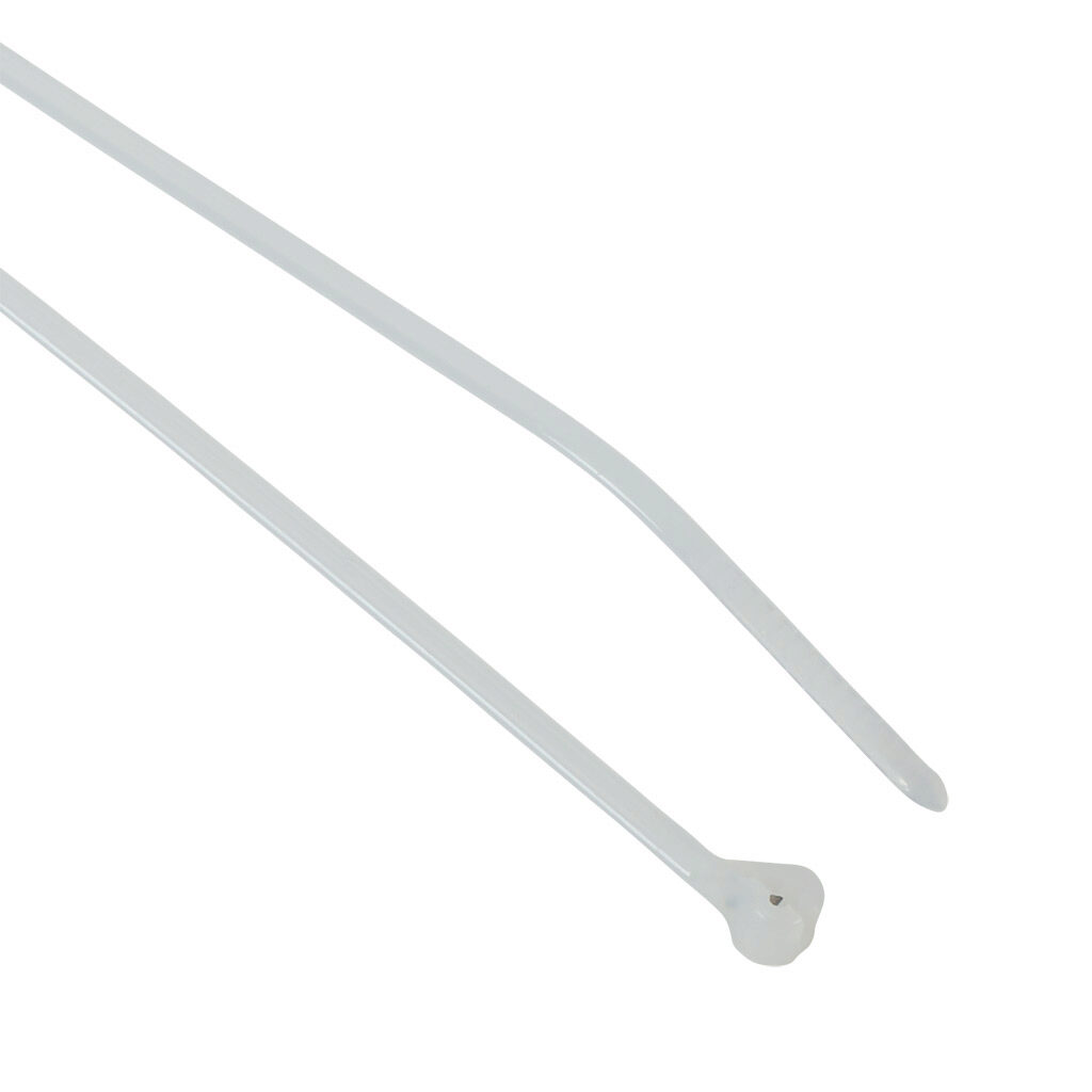 TY23M - ABB - Thomas & Betts Ty-Rap series steel tooth cable tie, general purpose, nylon 6.6, 3.6in length, 0.09in width, 18lb tensile strength, 0.6in maximum bundle diameter, natural. Package of 1000.