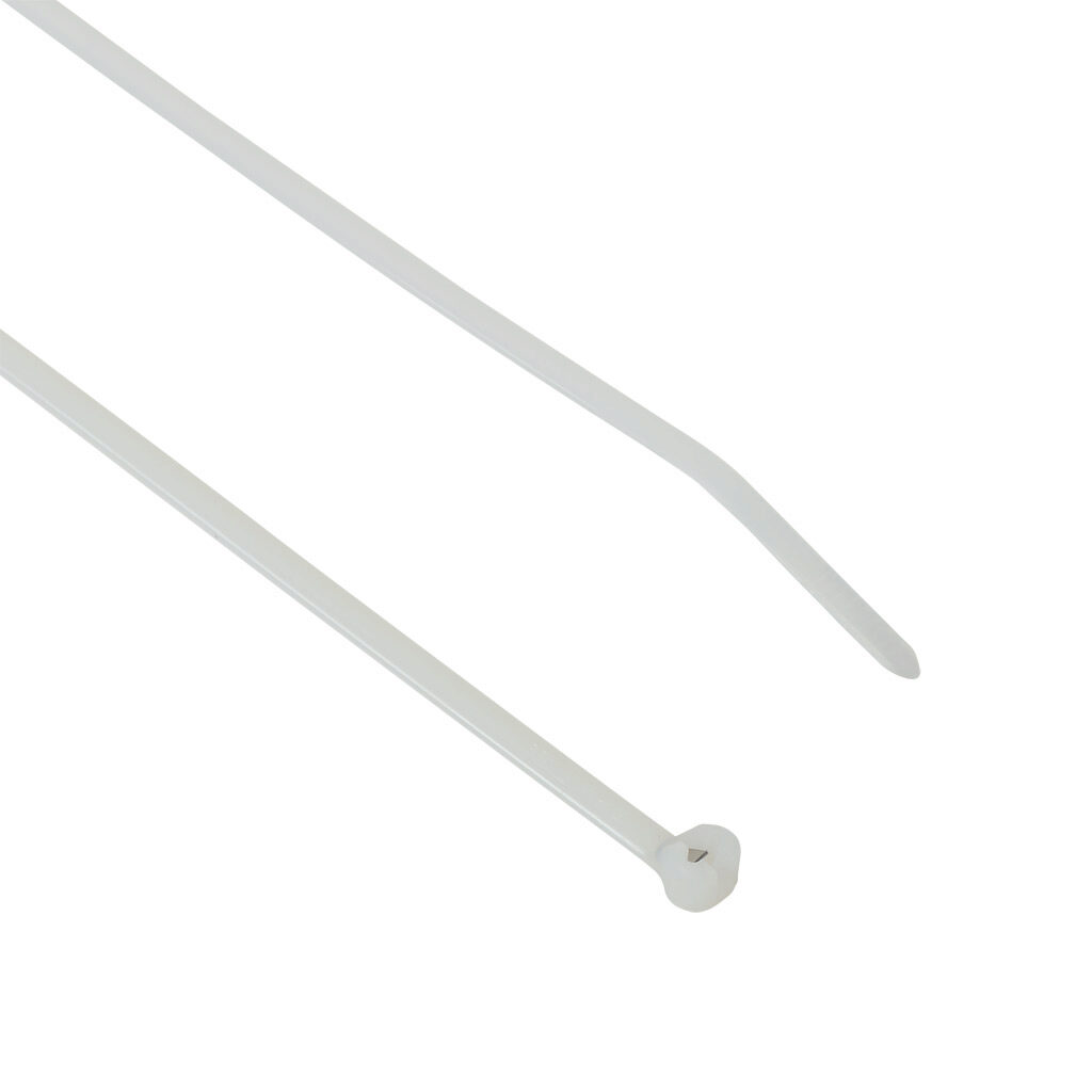 TY26M - ABB - Thomas & Betts Ty-Rap series steel tooth cable tie, general purpose, nylon 6.6, 11.2in length, 0.14in width, 30lb tensile strength, 3in maximum bundle diameter, natural. Package of 1000.