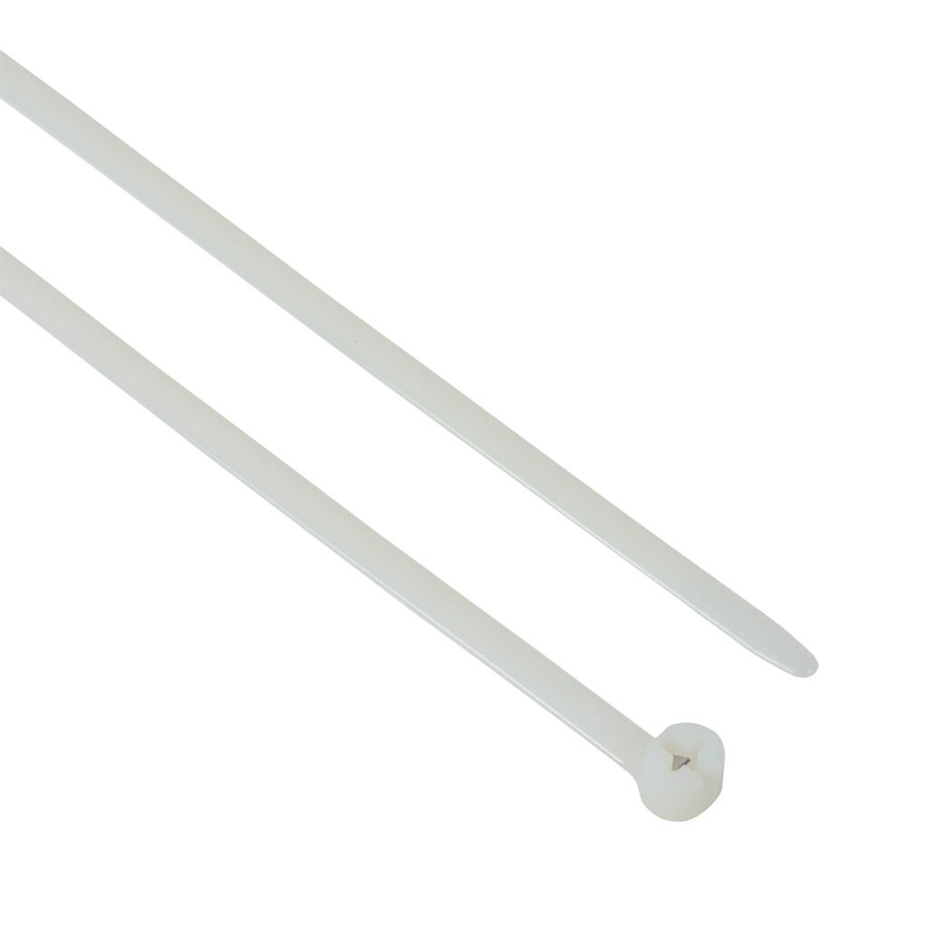 TY27M - ABB - Thomas & Betts Ty-Rap series steel tooth cable tie, general purpose, nylon 6.6, 13.4in length, 0.28in width, 120lb tensile strength, 4in maximum bundle diameter, natural. Package of 500.