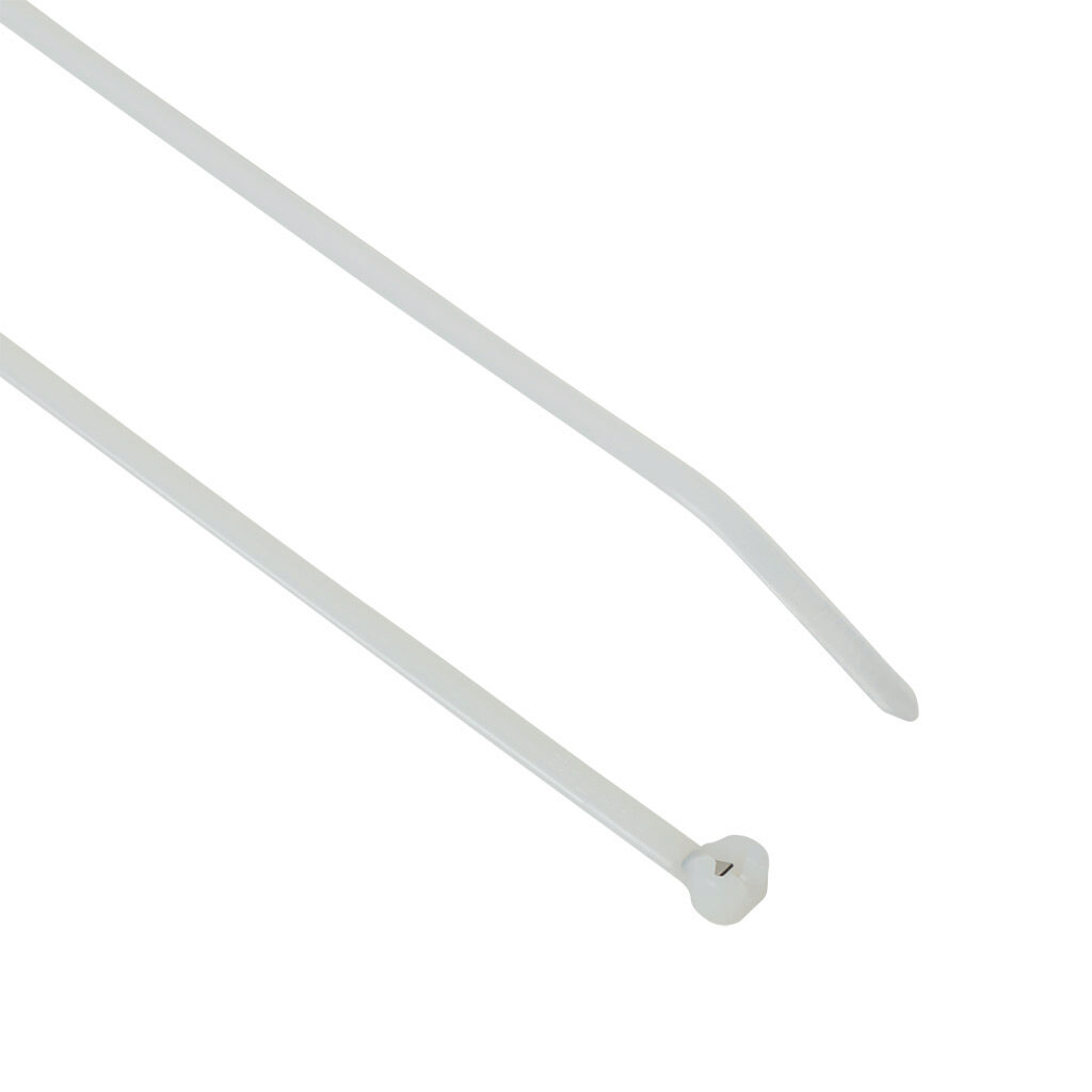 TY526M - ABB - Thomas & Betts Ty-Rap series steel tooth cable tie, general purpose, nylon 6.6, 11.2in length, 0.14in width, 30lb tensile strength, 3in maximum bundle diameter, natural. Package of 100.