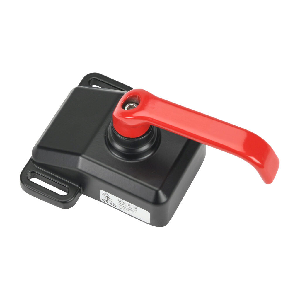 UGB-527005-L - IDEM rear escape handle, rotary, left hand. For use with UGB and UGB-NET series gate boxes.
