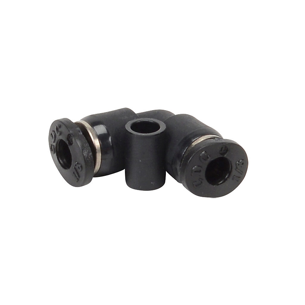 UL18 - NITRA pneumatic push-to-connect fitting, union elbow, thermoplastic (PBT) body, (1) 1/8in push-to-connect to (1) 1/8in push-to-connect. Package of 5.