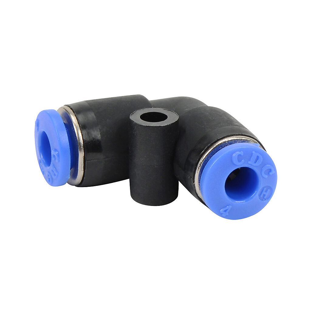UL532 - NITRA pneumatic push-to-connect fitting, union elbow, thermoplastic (PBT) body, (1) 5/32in (4mm) push-to-connect to (1) 5/32in (4mm) push-to-connect. Package of 5.