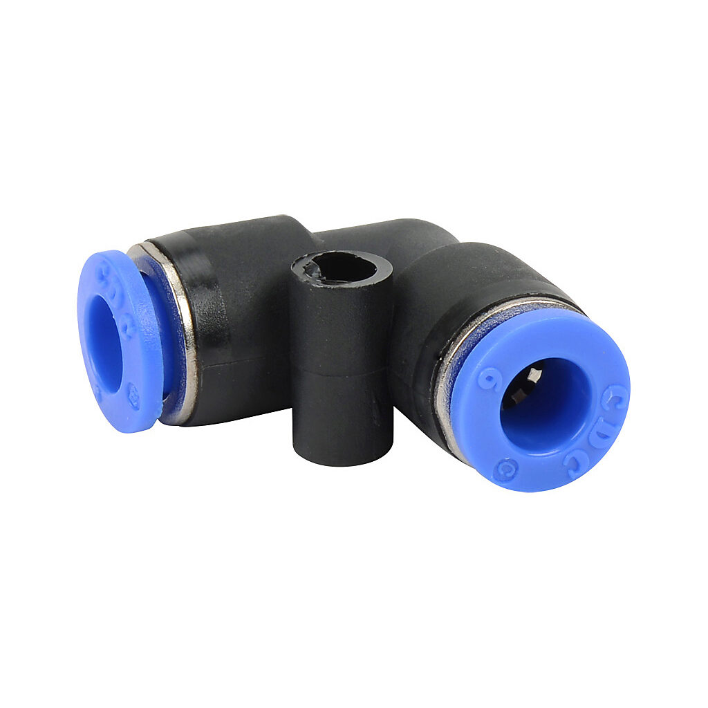UL6M - NITRA pneumatic push-to-connect fitting, union elbow, thermoplastic (PBT) body, (1) 6mm push-to-connect to (1) 6mm push-to-connect. Package of 5.