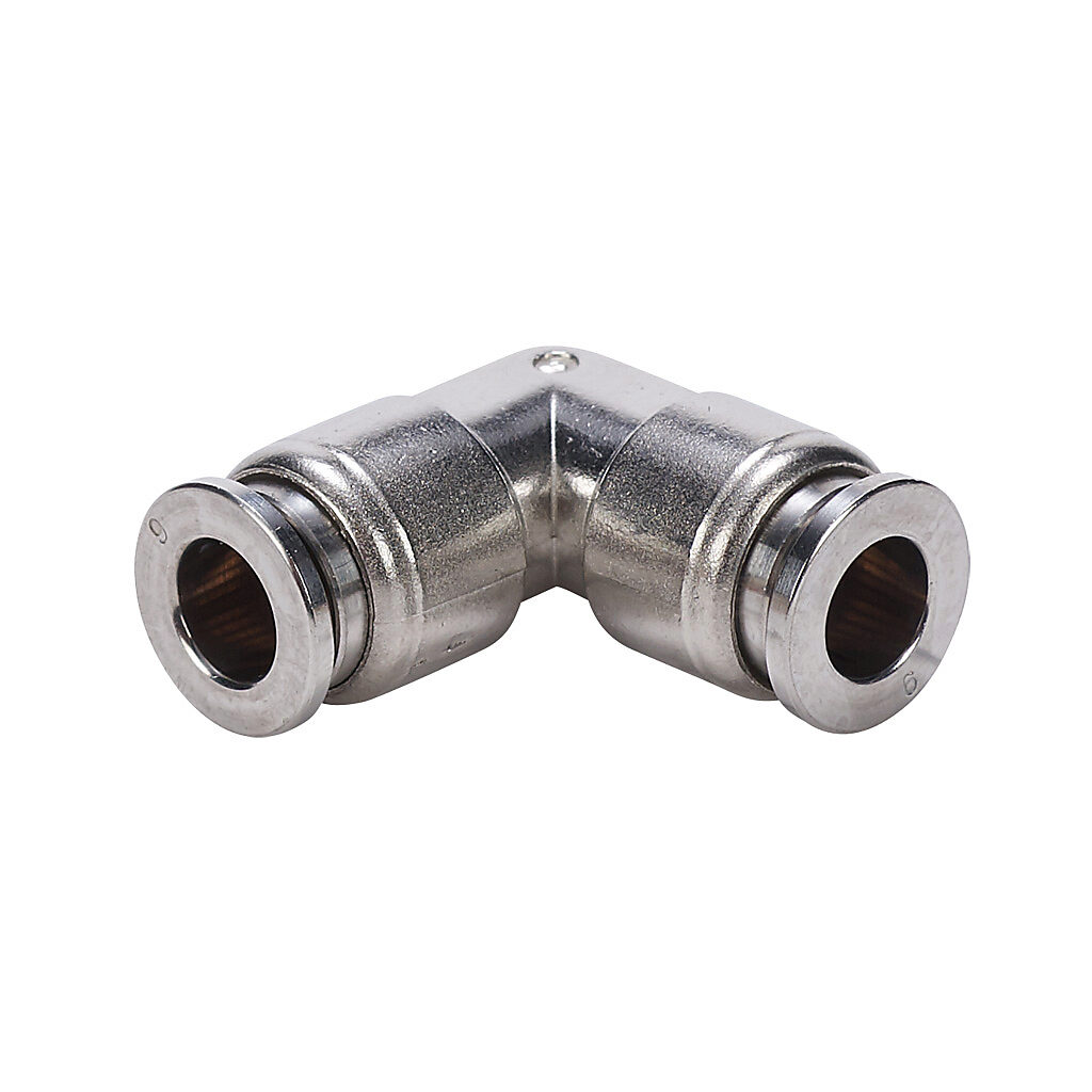 UL6M-SS - NITRA pneumatic push-to-connect fitting, union elbow, 316 stainless steel body, (1) 6mm push-to-connect to (1) 6mm push-to-connect.