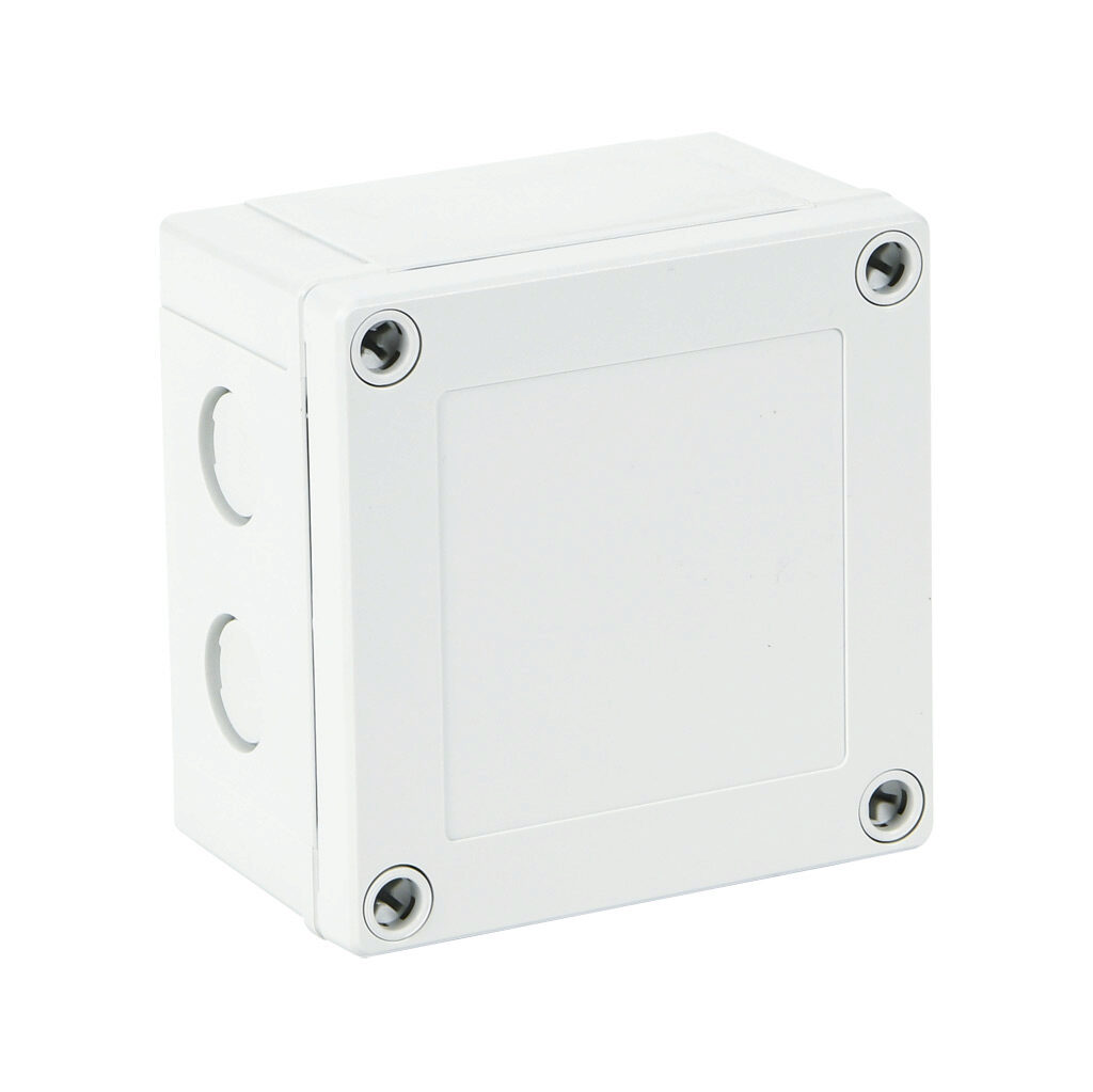 ULPCM9560G - Fibox MNX series enclosure, NEMA 1/4/4X/6, 100 x 100 x 60mm (HxWxD), polycarbonate, RAL 7035 light gray, screw cover, purchase subpanel separately.