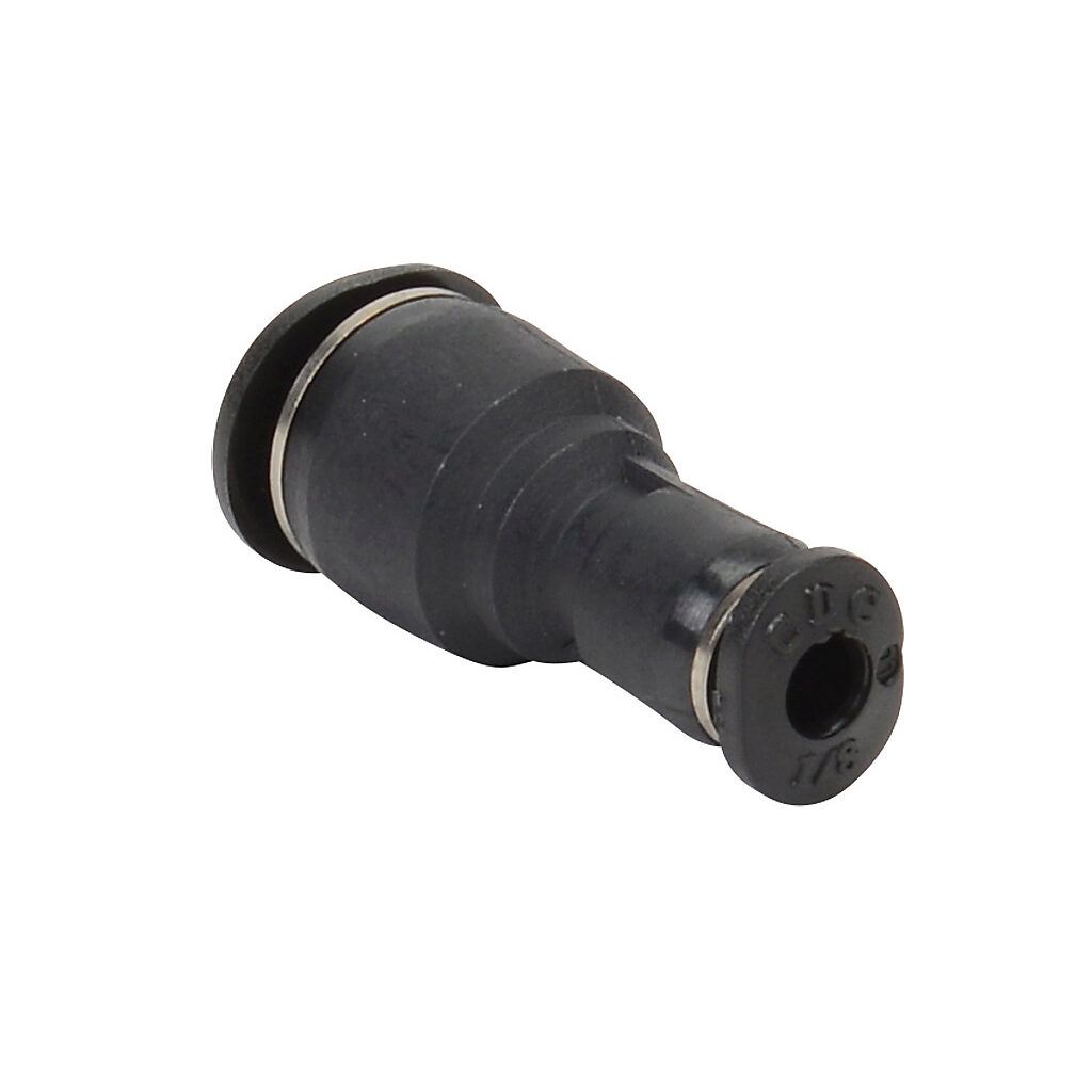 UR14-18 - NITRA pneumatic push-to-connect fitting, union straight reducer, thermoplastic (PBT) body, (1) 1/4in push-to-connect to (1) 1/8in push-to-connect. Package of 5.
