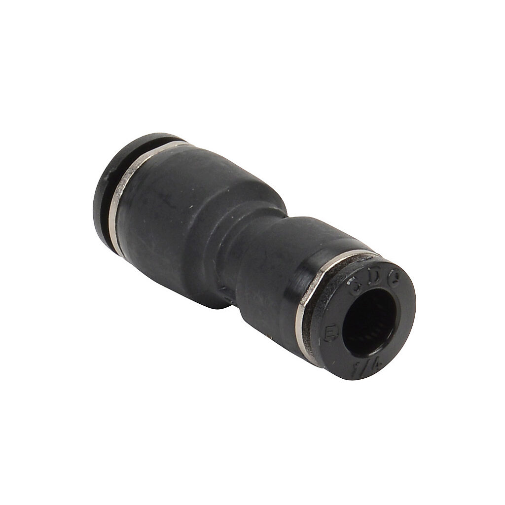 UR516-14 - NITRA pneumatic push-to-connect fitting, union straight reducer, thermoplastic (PBT) body, (1) 5/16in (8mm) push-to-connect to (1) 1/4in push-to-connect. Package of 5.