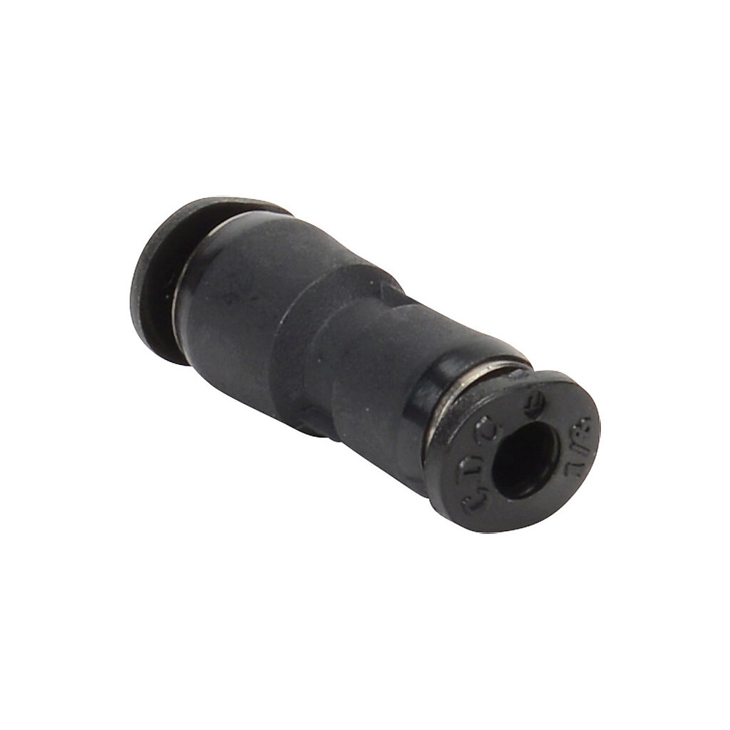 UR532-18 - NITRA pneumatic push-to-connect fitting, union straight reducer, thermoplastic (PBT) body, (1) 5/32in (4mm) push-to-connect to (1) 1/8in push-to-connect. Package of 5.