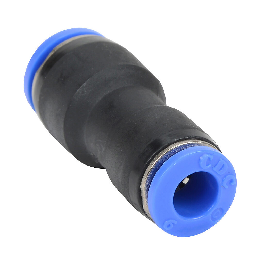 UR8M-6M - NITRA pneumatic push-to-connect fitting, union straight reducer, thermoplastic (PBT) body, (1) 5/16in (8mm) push-to-connect to (1) 6mm push-to-connect. Package of 5.