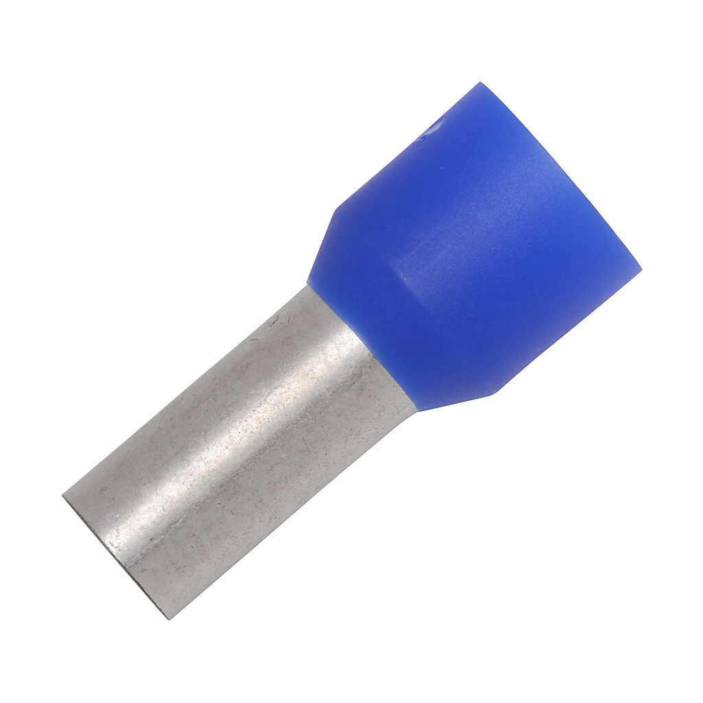 V30AE000062 - Z+F ferrule, 6 AWG, blue, follows DIN standard, 12mm ferrule length. Package of 100.