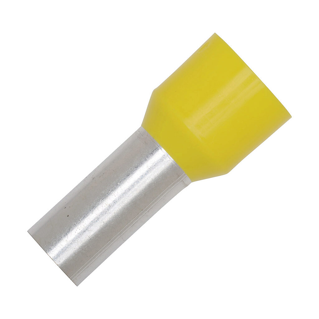 V30AE000064 - Z+F ferrule, 4 AWG, yellow, follows DIN standard, 16mm ferrule length. Package of 50.