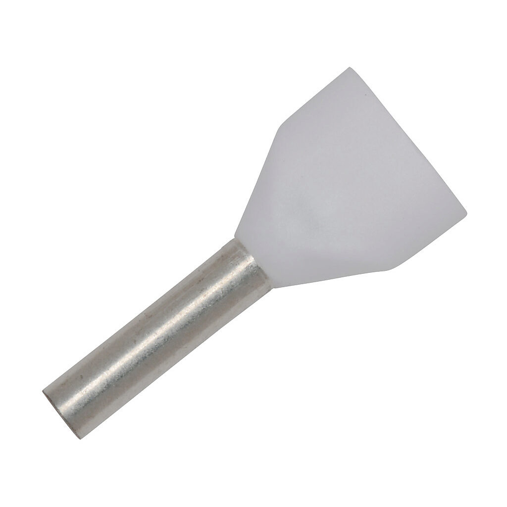 V30AE000606 - Z+F ferrule, 18 AWG, white, 2-wire, 8mm ferrule length. Package of 500.