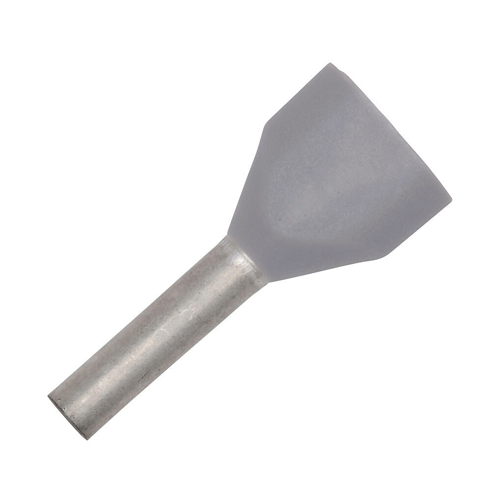 V30AE000607 - Z+F ferrule, 18 AWG, gray, 2-wire, follows DIN standard, 8mm ferrule length. Package of 500.