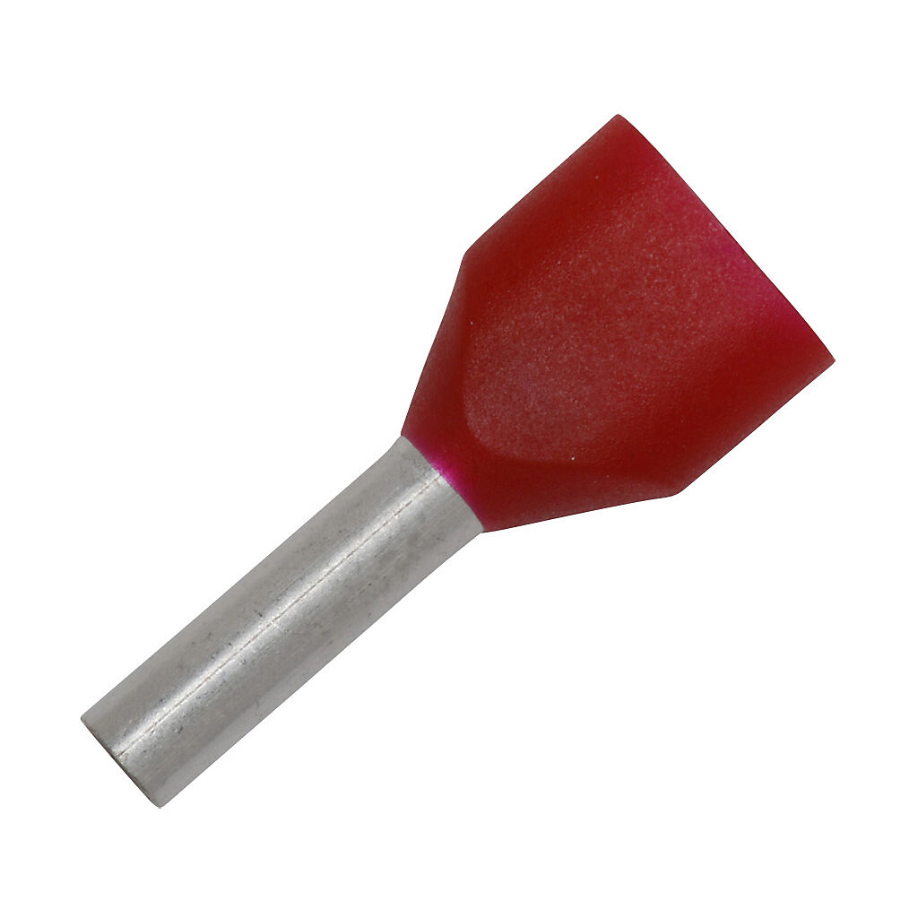 V30AE000609 - Z+F ferrule, 18 AWG, red, 2-wire, follows DIN standard, 8mm ferrule length. Package of 500.