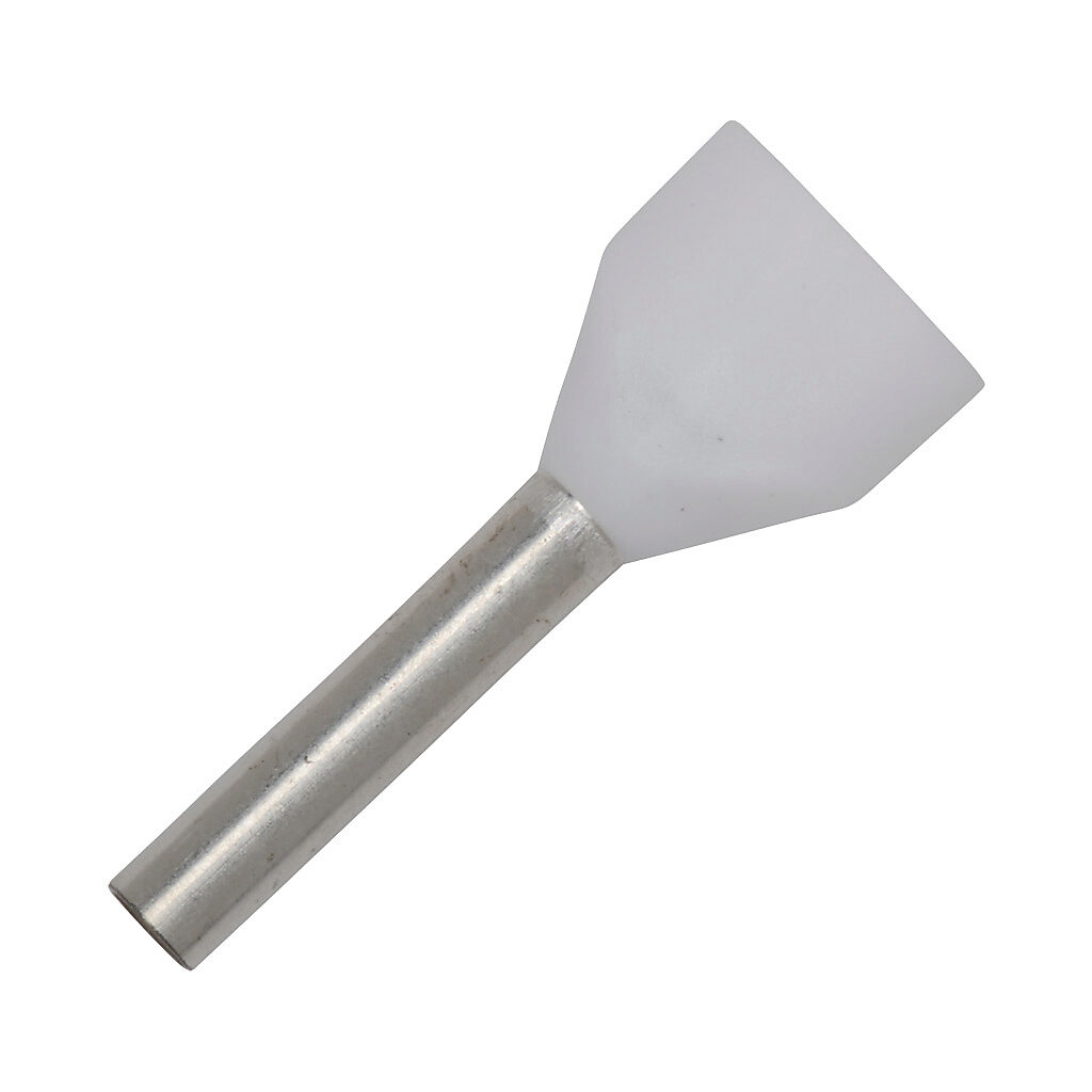 V30AE000733 - Z+F ferrule, 18 AWG, white, 2-wire, 10mm ferrule length. Package of 500.