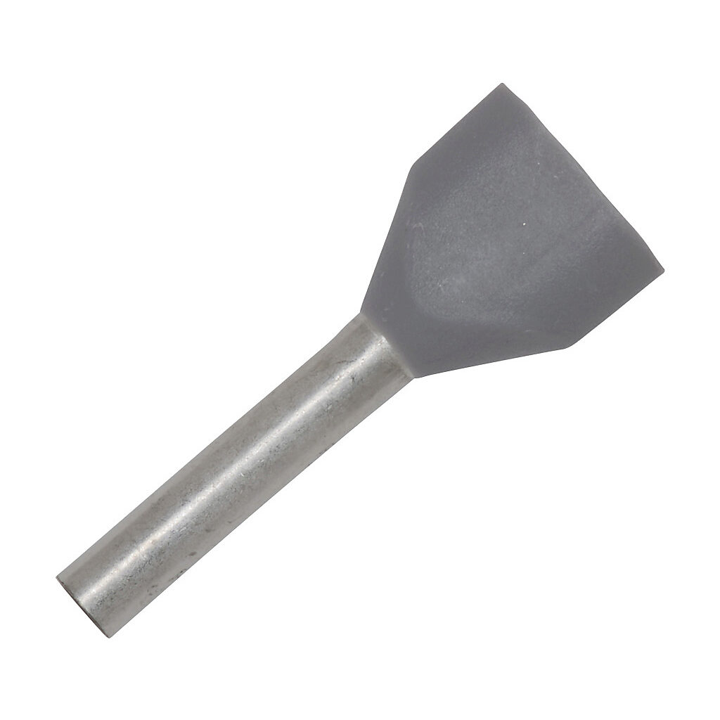 V30AE000734 - Z+F ferrule, 18 AWG, gray, 2-wire, follows DIN standard, 10mm ferrule length. Package of 500.