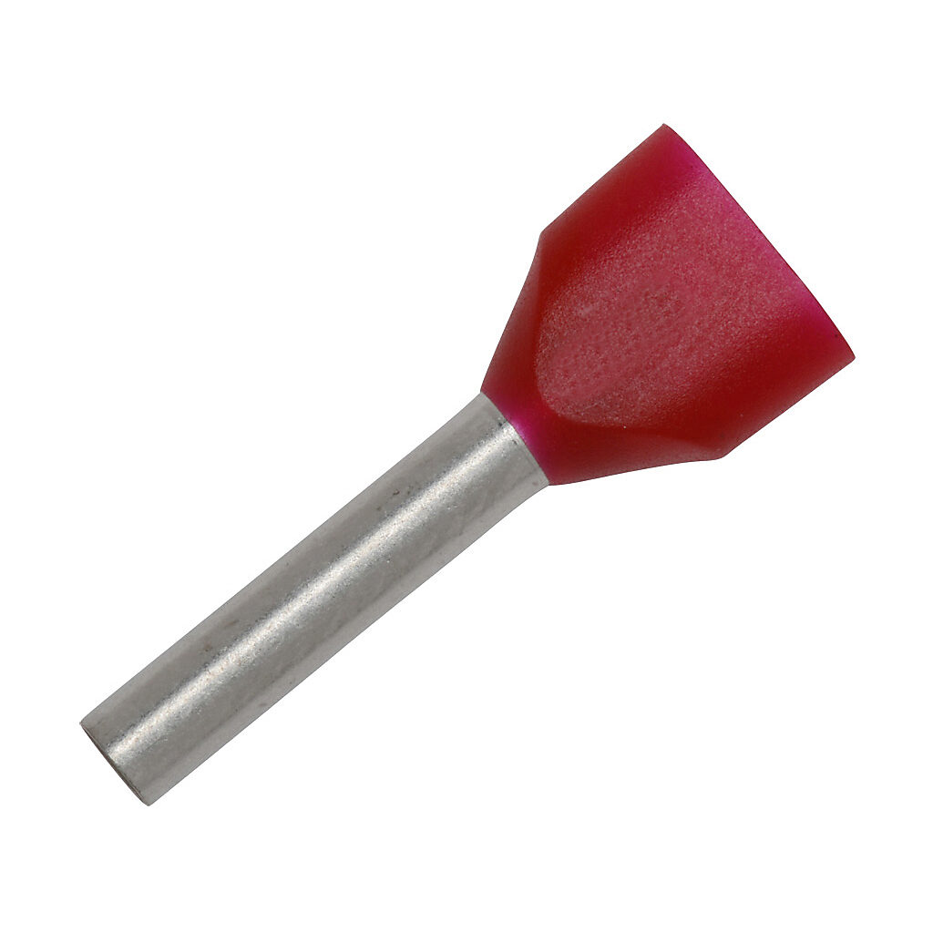 V30AE000737 - Z+F ferrule, 16 AWG, red, 2-wire, 12mm ferrule length. Package of 500.
