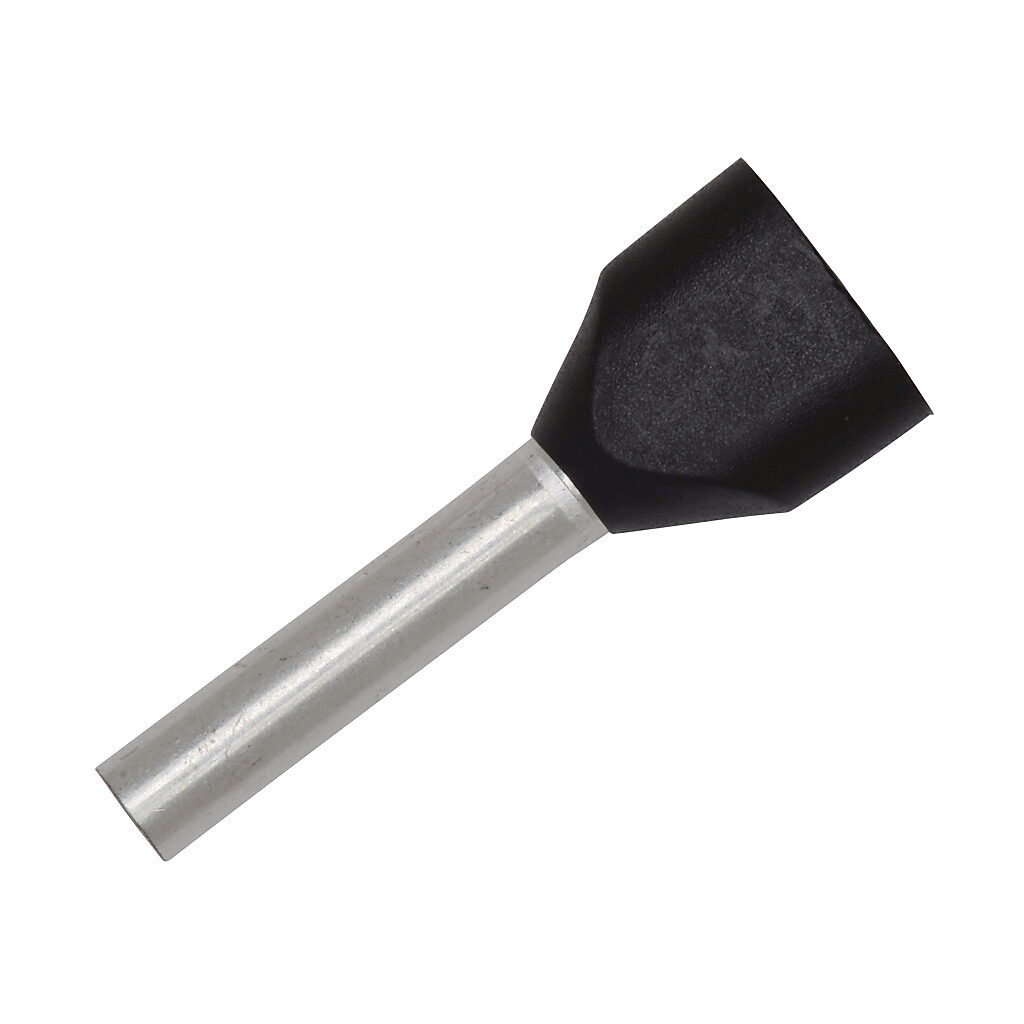 V30AE000738 - Z+F ferrule, 16 AWG, black, 2-wire, follows DIN standard, 12mm ferrule length. Package of 500.