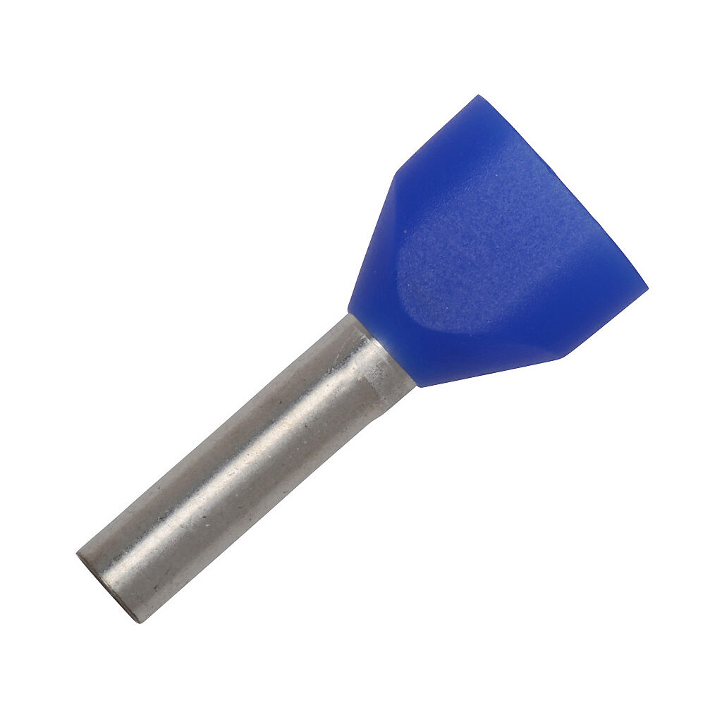 V30AE000748 - Z+F ferrule, 14 AWG, blue, 2-wire, follows DIN standard, 12mm ferrule length. Package of 100.