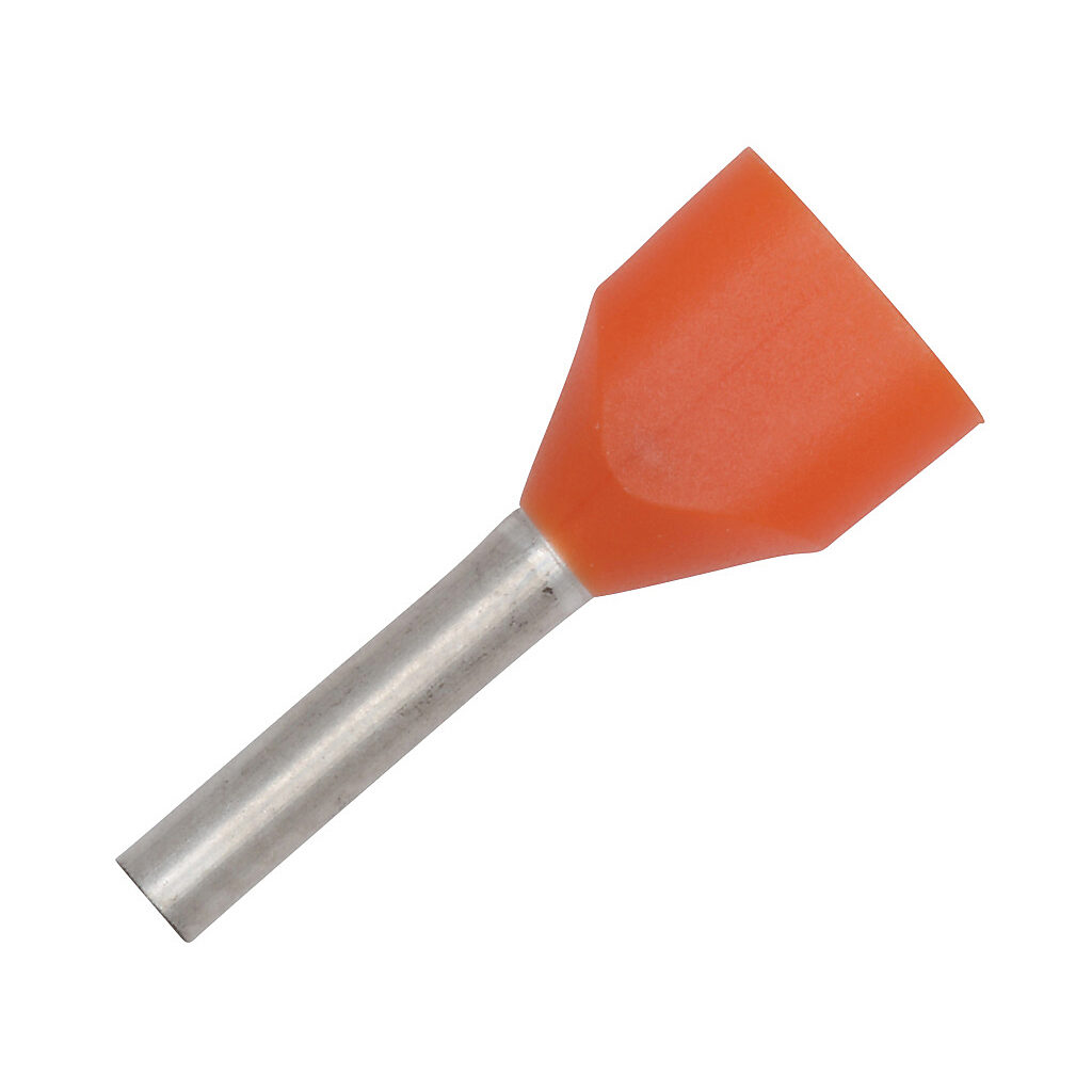 V30AE001134 - Z+F ferrule, 20 AWG, orange, 2-wire, 8mm ferrule length. Package of 500.