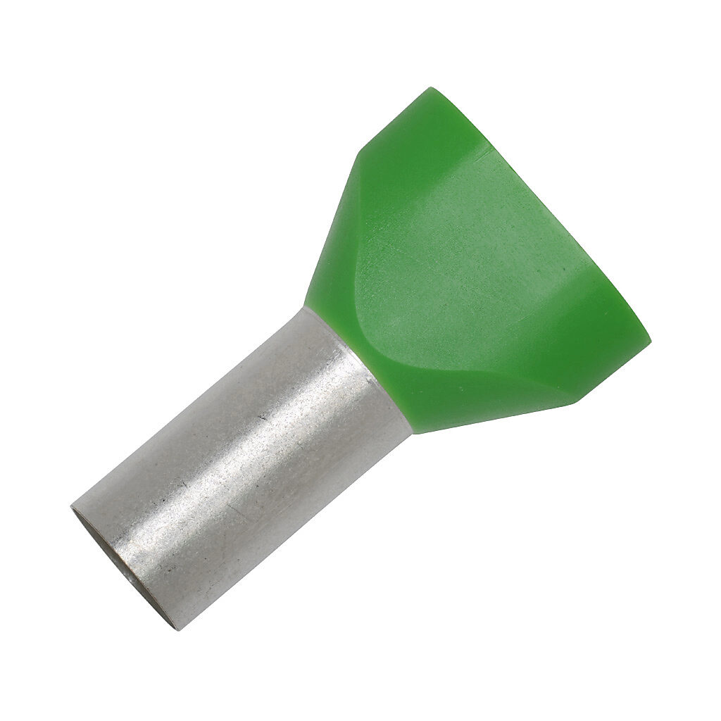 V30AE001143 - Z+F ferrule, 6 AWG, green, 2-wire, 16mm ferrule length. Package of 50.
