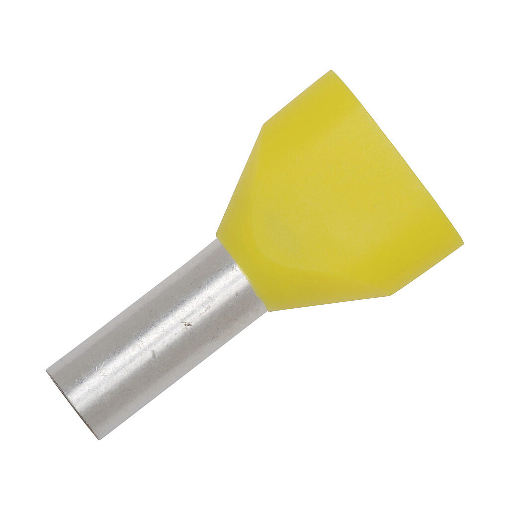 V30AE001150 - Z+F ferrule, 10 AWG, yellow, 2-wire, follows DIN standard, 12mm ferrule length. Package of 100.