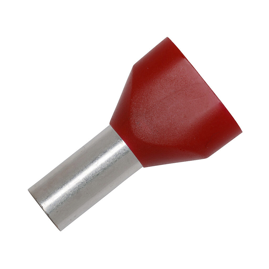 V30AE001152 - Z+F ferrule, 8 AWG, red, 2-wire, follows DIN standard, 12mm ferrule length. Package of 100.