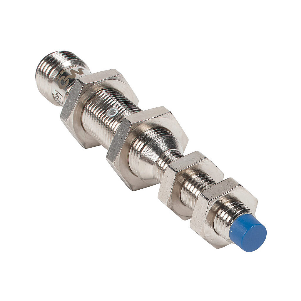 V3E1-R0-4Q - Micro Detectors inductive proximity sensor, tubular, 8mm diameter x 82mm body, nickel-plated brass housing, N.O. (VAC) or N.O./N.C. (VDC) output, 4mm sensing distance, non-flush, 25 Hz (AC)/750 Hz (DC) switching frequency, IP67, 1/2in...