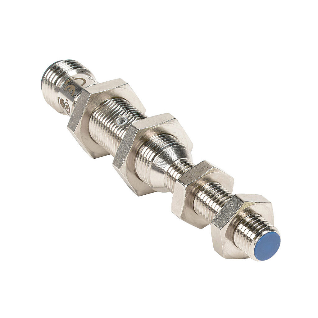V3E1-S0-3Q - Micro Detectors inductive proximity sensor, tubular, 8mm diameter x 82mm body, nickel-plated brass housing, N.C. (VAC) or N.O./N.C. (VDC) output, 2mm sensing distance, flush, 25 Hz (AC)/900 Hz (DC) switching frequency, IP67, 1/2in - 2...
