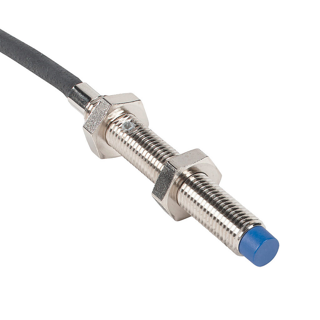 V3E1-S0-4A8F - Micro Detectors inductive proximity sensor, tubular, 8mm diameter x 62mm body, nickel-plated brass housing, N.C. output, 4mm sensing distance, non-flush, 25 Hz (AC)/750 Hz (DC) switching frequency, IP67, pigtail.
