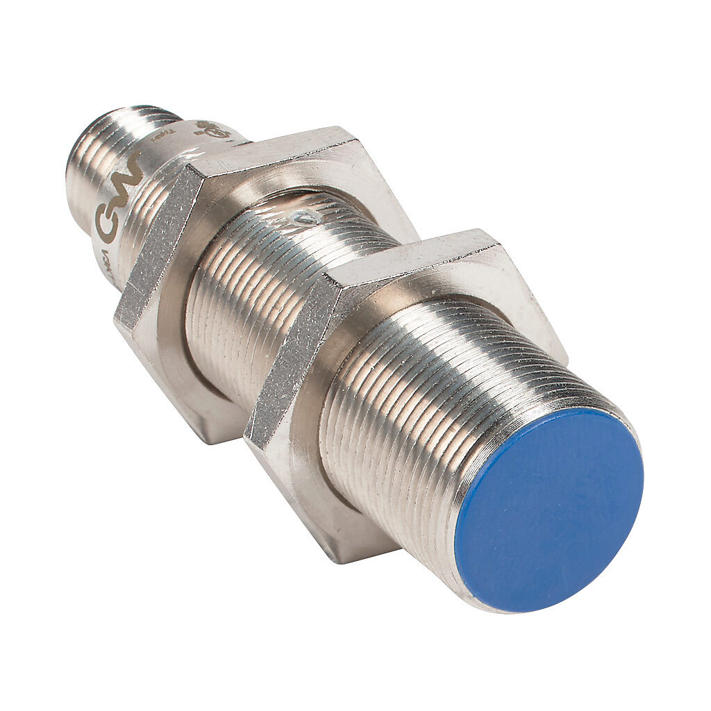 V3K1-R0-3Q - Micro Detectors inductive proximity sensor, tubular, 18mm diameter x 64.5mm body, nickel-plated brass housing, N.O. (VAC) or N.O./N.C. (VDC) output, 6mm sensing distance, flush, 25 Hz (AC)/600 Hz (DC) switching frequency, IP67, 1/2in ...