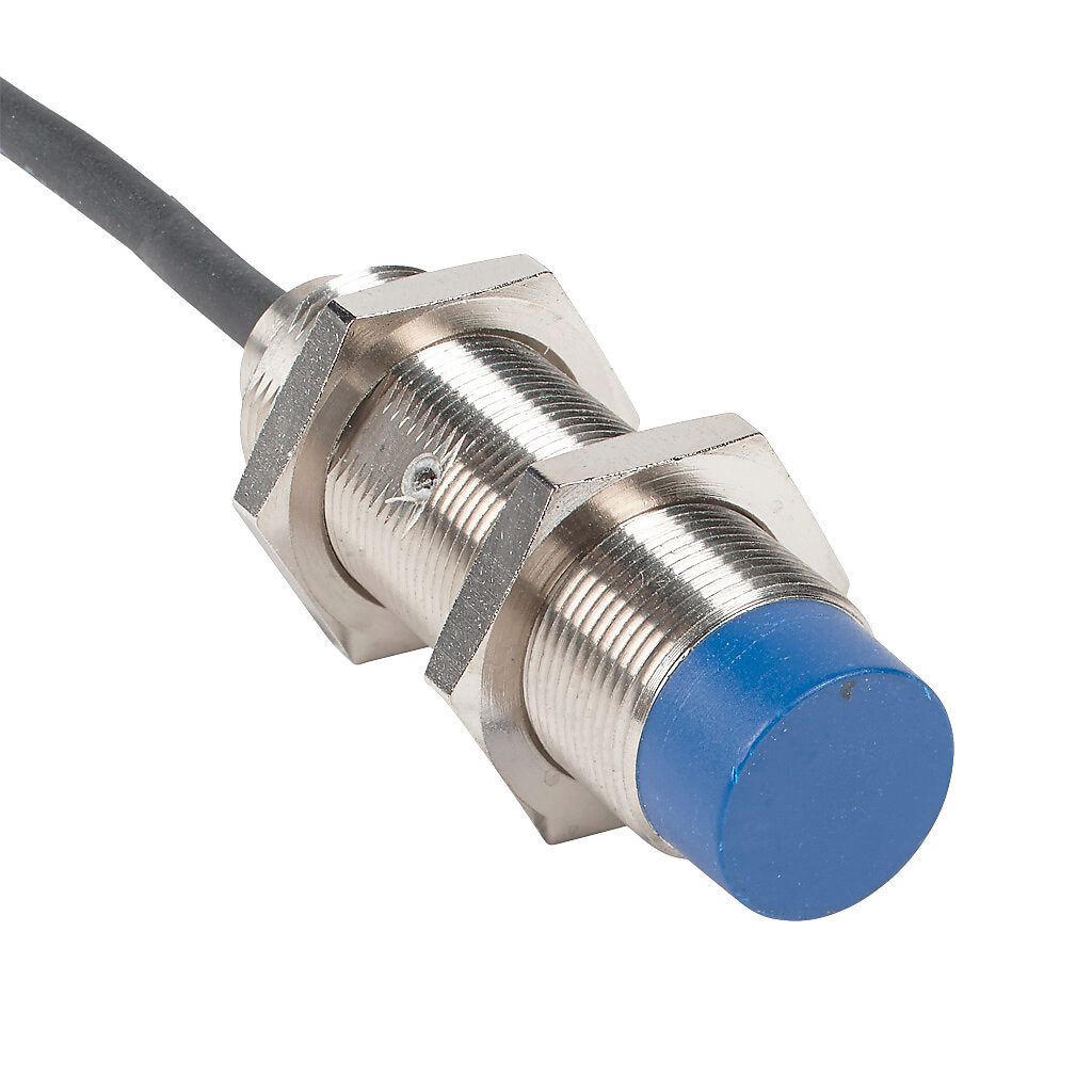 V3K1-R0-4A8F - Micro Detectors inductive proximity sensor, tubular, 18mm diameter x 60mm body, nickel-plated brass housing, N.O. (VAC) or N.O./N.C. (VDC) output, 10mm sensing distance, non-flush, 25 Hz (AC)/550 Hz (DC) switching frequency, IP67, p...