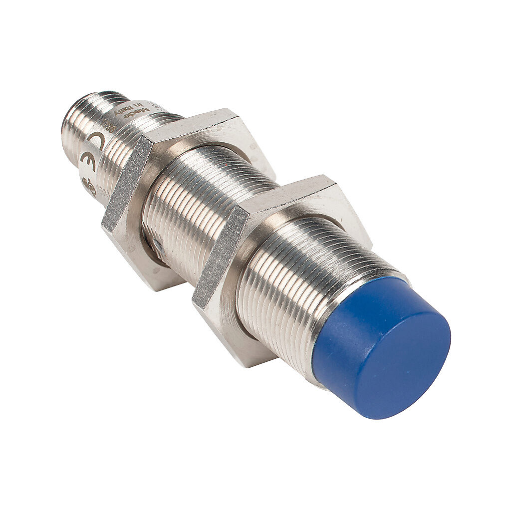 V3K1-R0-4Q - Micro Detectors inductive proximity sensor, tubular, 18mm diameter x 64.5mm body, nickel-plated brass housing, N.O. (VAC) or N.O./N.C. (VDC) output, 10mm sensing distance, non-flush, 25 Hz (AC)/550 Hz (DC) switching frequency, IP67, 1...
