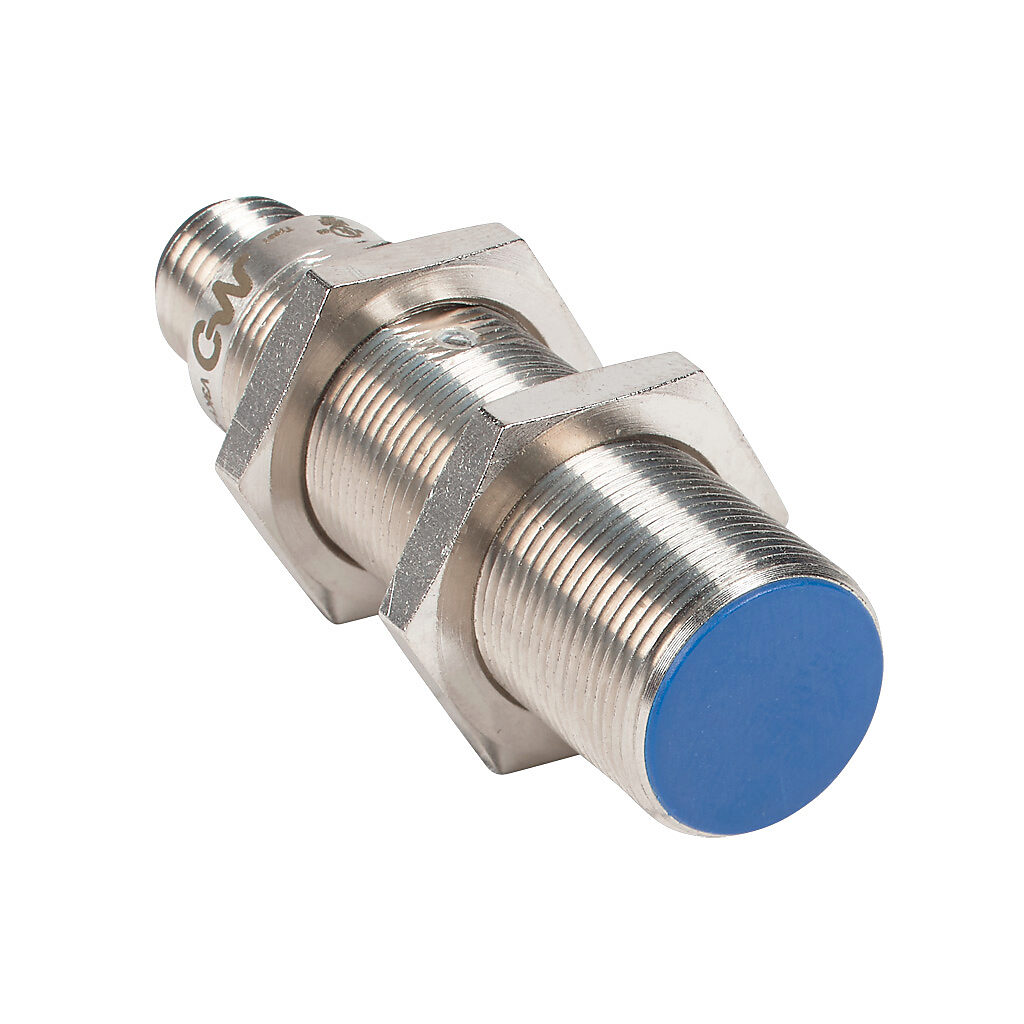 V3K1-S0-3Q - Micro Detectors inductive proximity sensor, tubular, 18mm diameter x 64.5mm body, nickel-plated brass housing, N.C. (VAC) or N.O./N.C. (VDC) output, 6mm sensing distance, flush, 25 Hz (AC)/600 Hz (DC) switching frequency, IP67, 1/2in ...